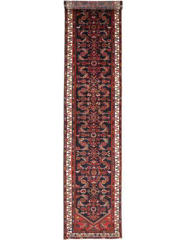 Hamadan Persia grigio ardesia scuro e grano 98x506