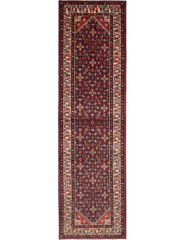 Hamadan Persia grigio ardesia scuro e grano 110x400