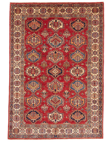 Kazak Fine Pakistan terra di siena e grigio ardesia scuro 143x205