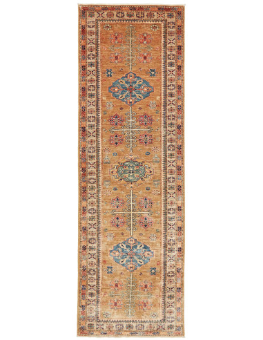 Kazak Fine Pakistan marrone rosato e marrone sella 80x255
