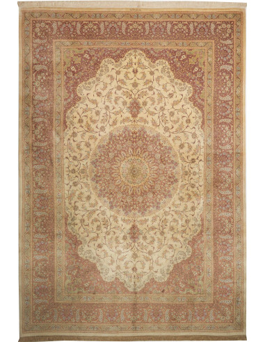 Ghom Seta Persia marrone rosato e marrone sella 250x363