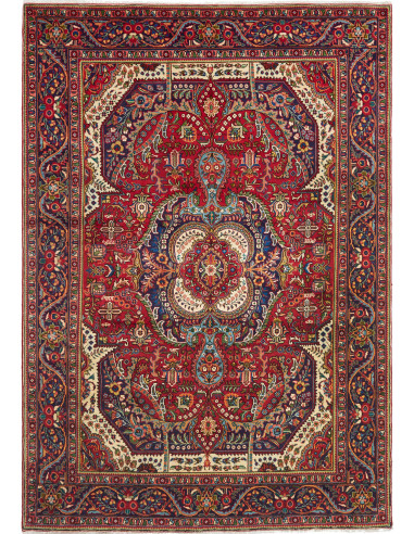 Tabriz Persia marrone sella e verde mare scuro 200x290