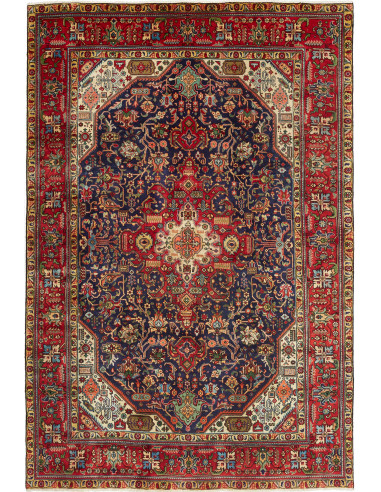 Tabriz Persia marrone sella e grigio scuro 197x292