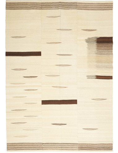 Kilim Persia bisque e verde oliva scuro 165x233