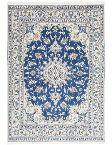 Nain Kashmar Persia grigio chiaro e blu ardesia scuro 150x213