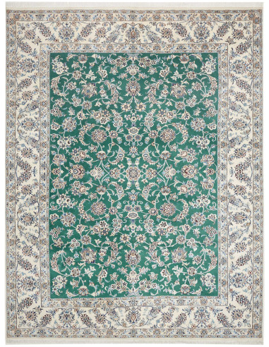 Nain Kashmar Persia argento e verde mare 244x328