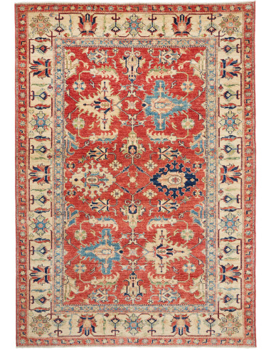 Kazak Fine Pakistan marrone rosato e grigio ardesia scuro 169x243