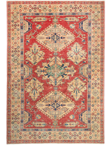 Kazak Fine Pakistan marrone rosato e grigio ardesia scuro 170x248