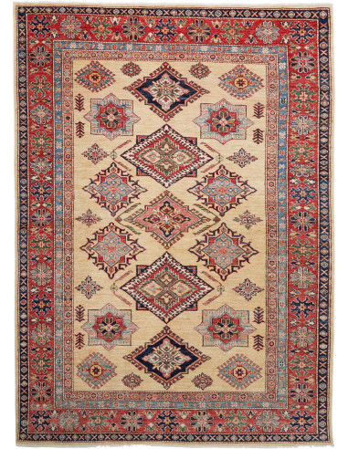 Kazak Fine Pakistan marrone rosato e marrone 168x233