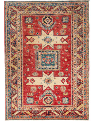 Kazak Fine Pakistan marrone rosato e grigio ardesia scuro 172x241