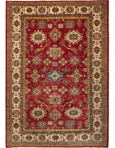 Kazak Fine Pakistan marrone sella e legno robusto 184x265