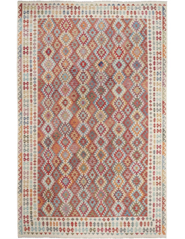 Kilim Pakistan marrone rosato e marrone sella 300x483