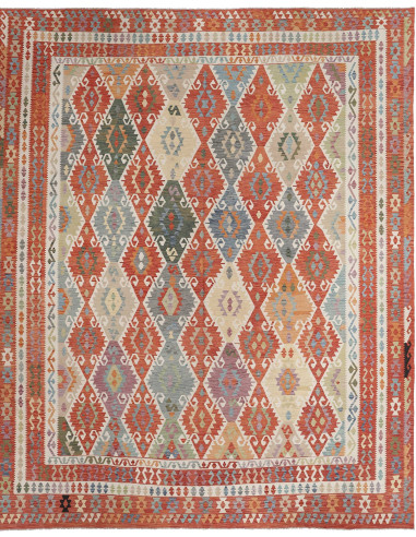 Kilim Pakistan marrone rosato e rosso indiano 415x497
