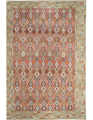 Kilim Pakistan marrone rosato e marrone sella 428x595