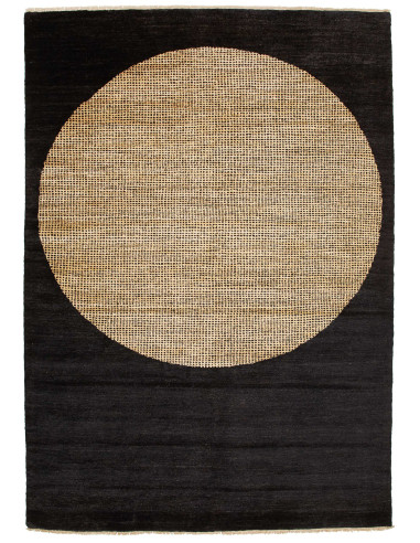 Gabbeh Moderno Pakistan nero e legno robusto 199x306