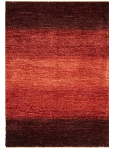 Gabbeh Moderno Pakistan marrone e rosso indiano 147x204