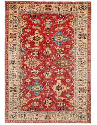 Kazak Fine Pakistan marrone rosato e grano 209x298