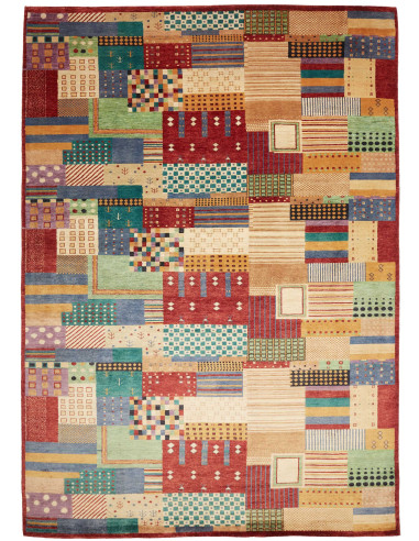 Gabbeh Fine Pakistan marrone rosato e marrone 252x356