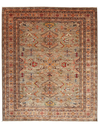 Kazak Fine Pakistan marrone rosato e nero 255x303
