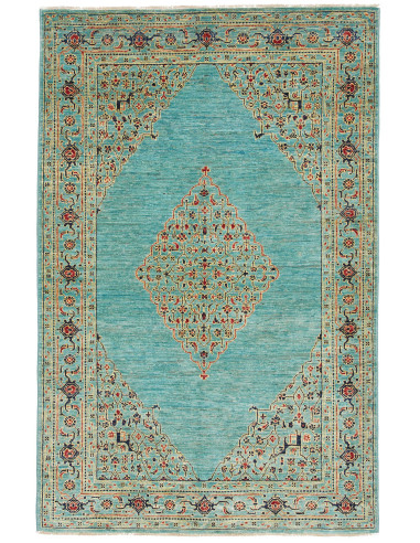 Zigler Fine Pakistan verde mare scuro e marrone sella 124x192