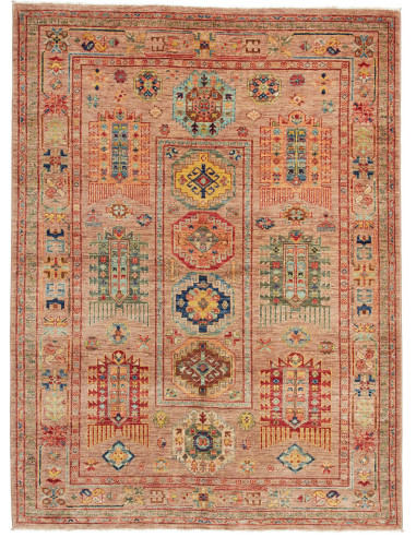 Tribal Pakistan marrone rosato e marrone rosato 151x203