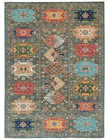 Tribal Pakistan grigio e abbronzatura 148x197