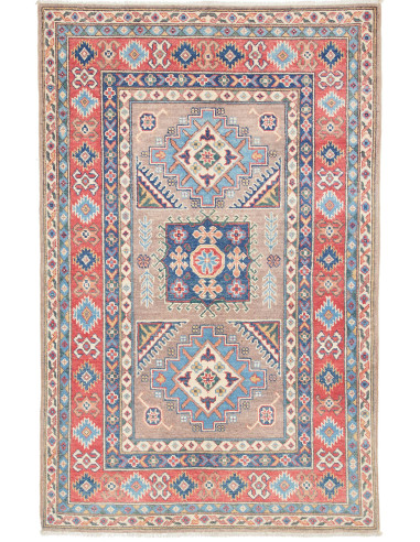 Kazak Pakistan marrone rosato e abbronzatura 116x182