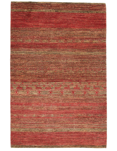 Gabbeh Fine Pakistan terra di siena e marrone rosato 123x187