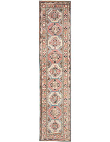 Kazak Pakistan marrone rosato e grigio 86x400