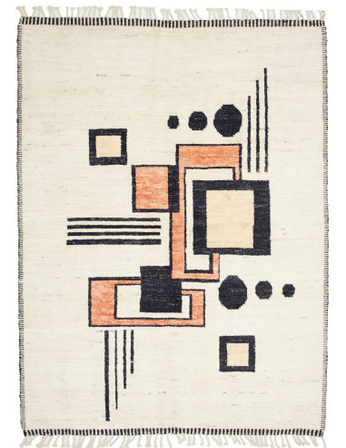 Gabbeh Marrakech Pakistan bianco antico e grigio ardesia scuro 176x243