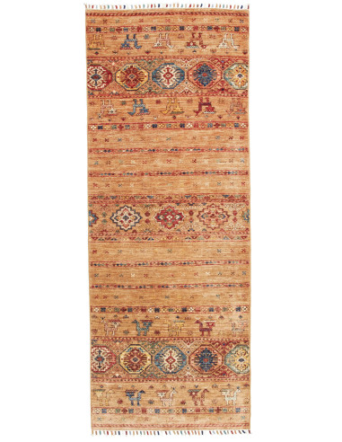 Tribal Pakistan salmone scuro e grigio ardesia scuro 76x202
