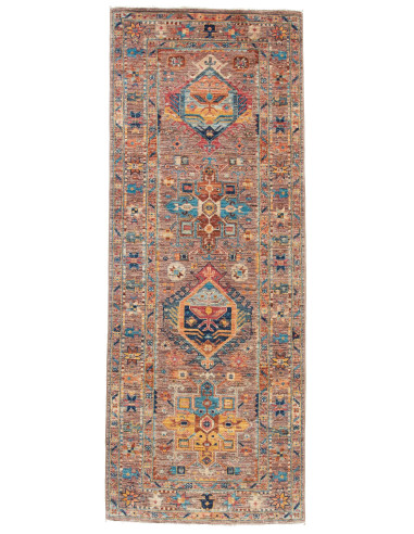 Tribal Pakistan marrone rosato e grigio ardesia scuro 78x205