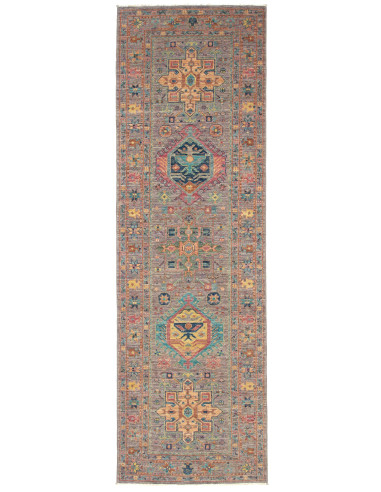 Tribal Pakistan marrone rosato e grigio ardesia scuro 80x260