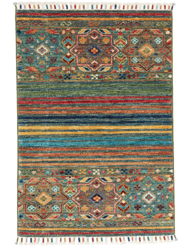 Rubin Pakistan grigio tenue e salmone scuro 65x94