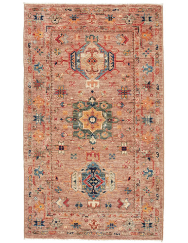 Tribal Pakistan marrone rosato e grigio ardesia scuro 79x135