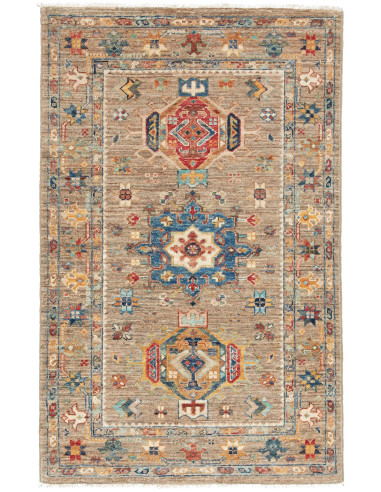 Tribal Pakistan marrone rosato e grigio ardesia scuro 76x119