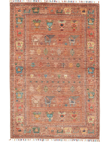 Rubin Pakistan marrone rosato e bianco antico 98x149