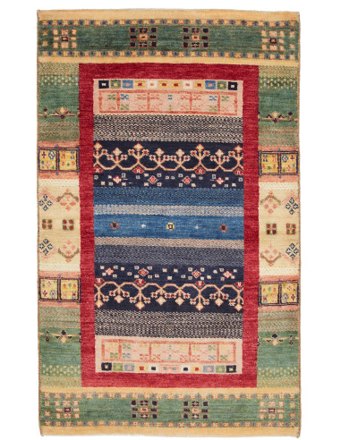 Gabbeh Fine Pakistan marrone rosato e grigio ardesia scuro 92x150