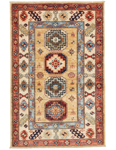 Kazak Fine Pakistan abbronzatura e marrone sella 99x150