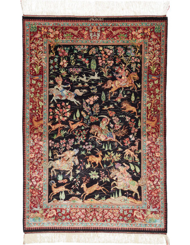 Ghom Seta Persia abbronzatura e grano 78x117