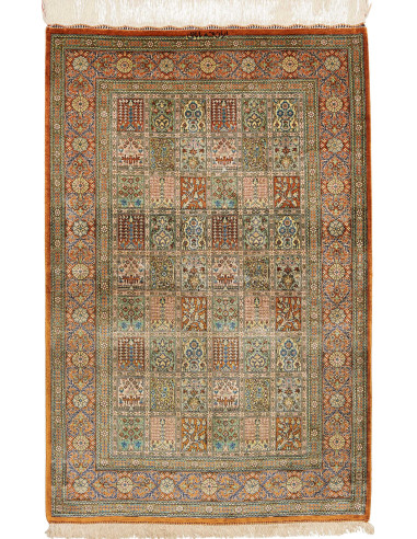 Ghom Seta Persia marrone rosato e terra di siena 78x120