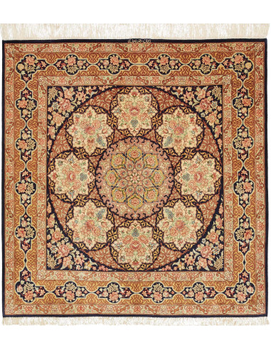 Ghom Seta Persia abbronzatura e bianco antico 97x102