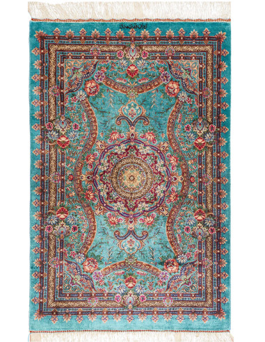 Ghom Seta Persia grigio scuro e grigio ardesia scuro 59x90