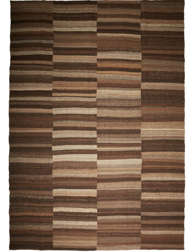 Kilim Kavir Persia verde oliva scuro e marrone rosato 278x398