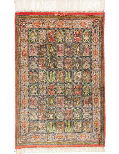 Ghom Seta Persia marrone rosato e terra di siena 60x90