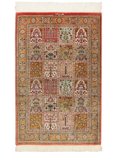 Ghom Seta Persia abbronzatura e grigio ardesia scuro 58x90