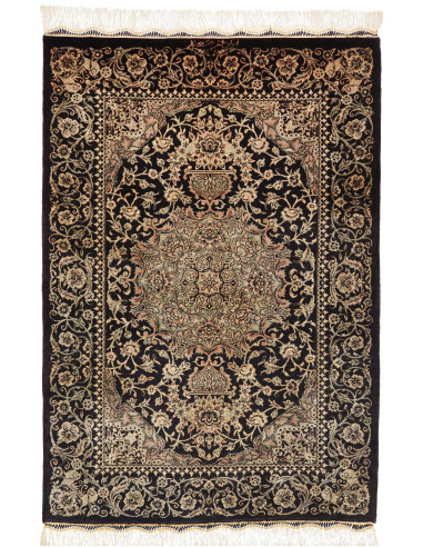 Ghom Seta Persia grigio ardesia scuro e grigio 60x89