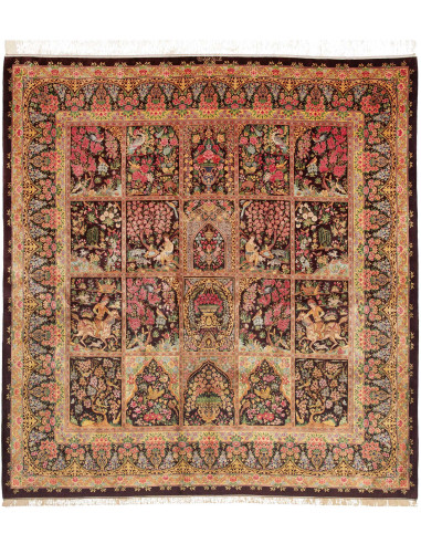 Ghom Seta Persia marrone rosato e marrone rosato 197x207