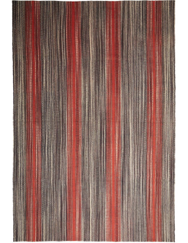 Kilim Persia grigio tenue e marrone rosato 196x290
