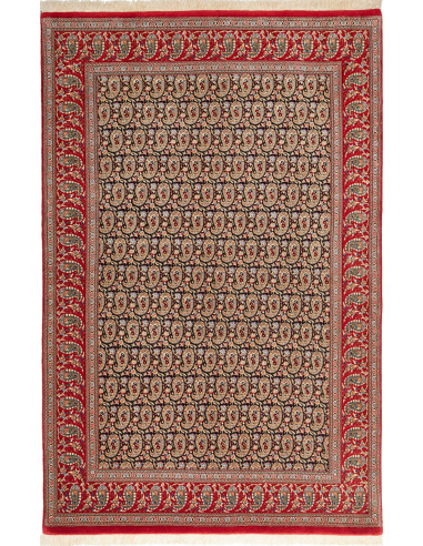 Ilaam Persia grigio e rosso scuro 133x206